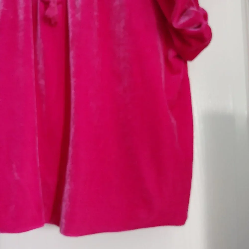Free People Terese Velvet Short Sleeve Top Ruffle Coquette Twee Barbiecore Girly